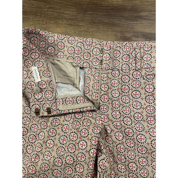 Ann Taylor LOFT Julie Dress Pants Medallion Print Cotton Tan 25” Ankle Size 4 - Picture 4 of 7